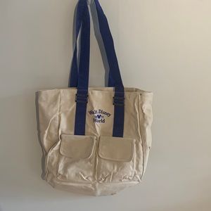 Walt Disney 1971 World Canvas bag with blue straps and embroidery